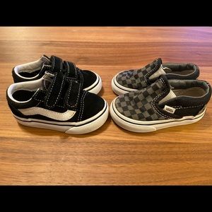 Toddler Vans Sz 4 Old Skool Black and Checkerboard